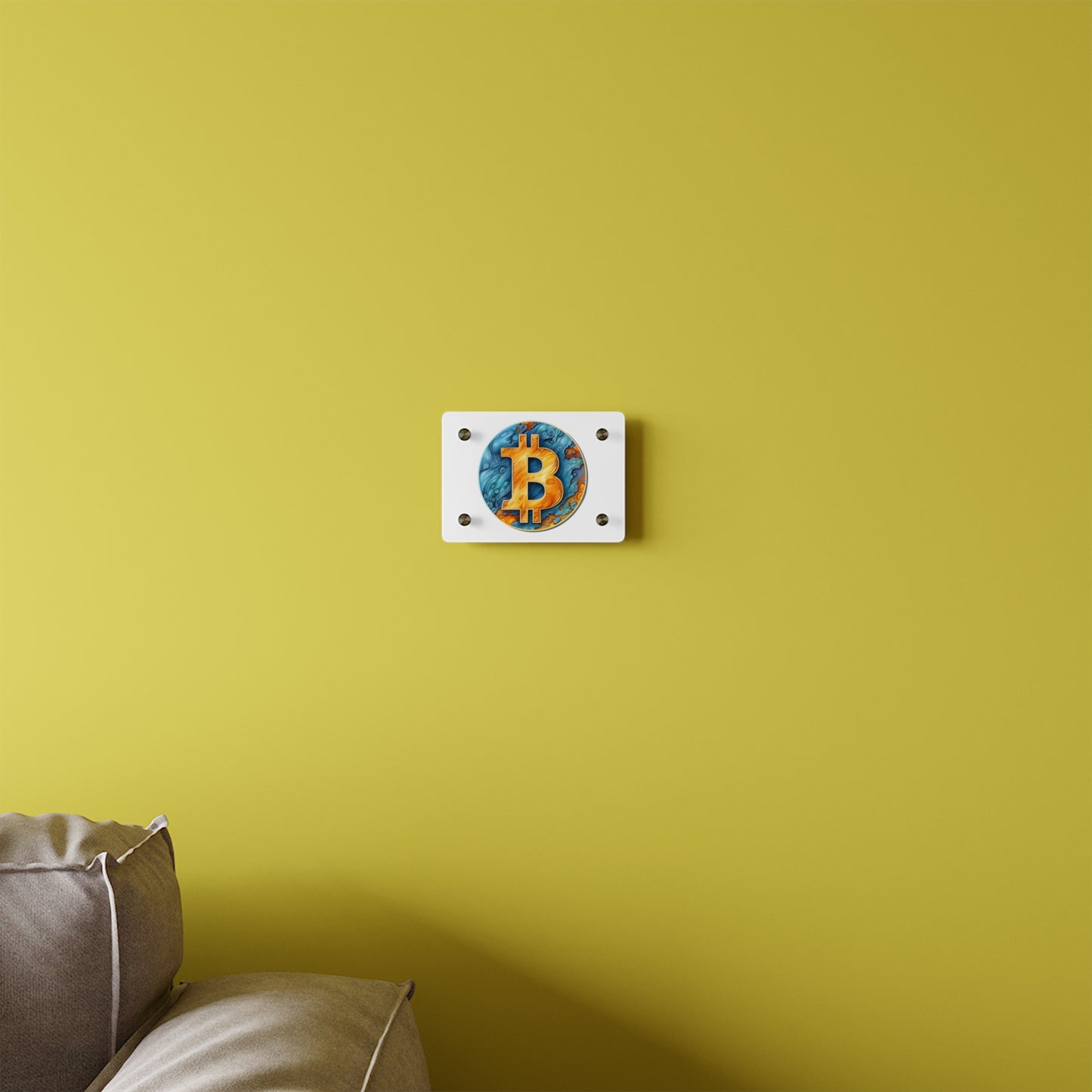 Panneau d’art mural en acrylique "Bitcoin"