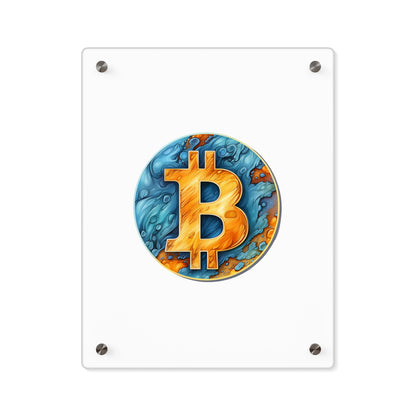 Panneau d’art mural en acrylique "Bitcoin"