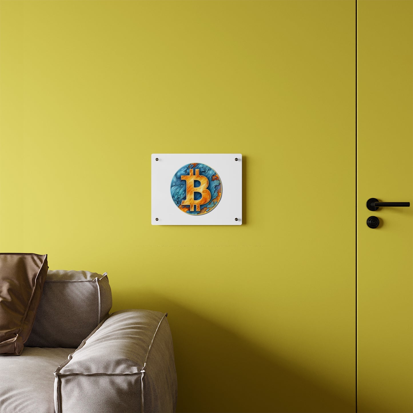 Panneau d’art mural en acrylique "Bitcoin"