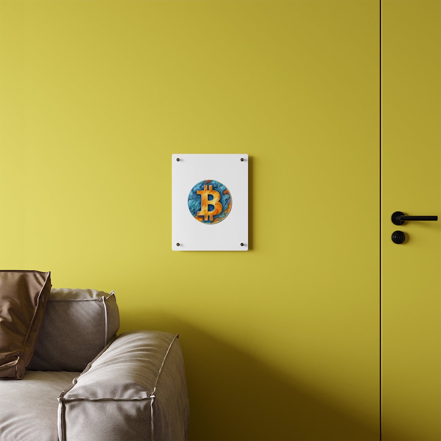 Panneau d’art mural en acrylique "Bitcoin"