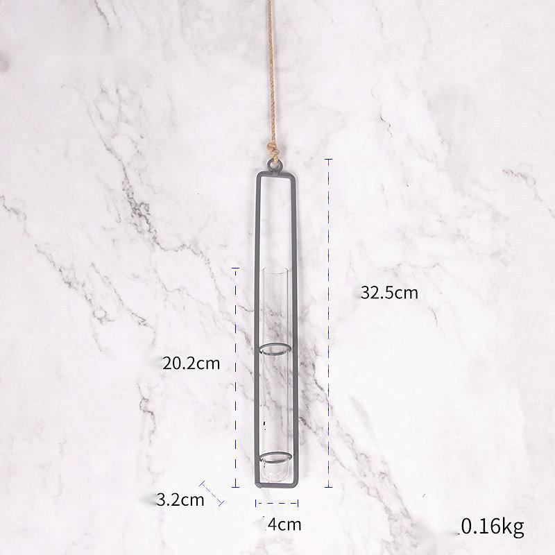 Vase Hydroponique en Verre avec Structure en Fer Forgé