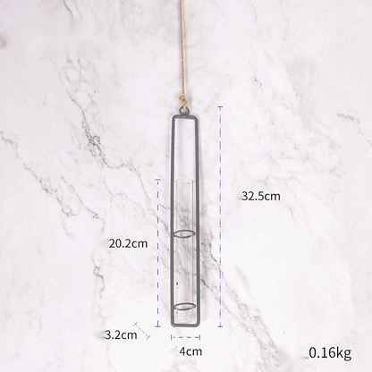 Vase Hydroponique en Verre avec Structure en Fer Forgé