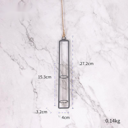 Vase Hydroponique en Verre avec Structure en Fer Forgé