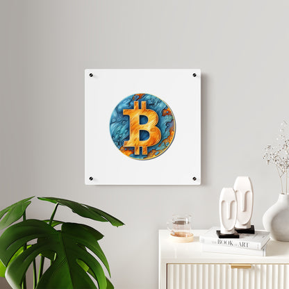 Panneau d’art mural en acrylique "Bitcoin"