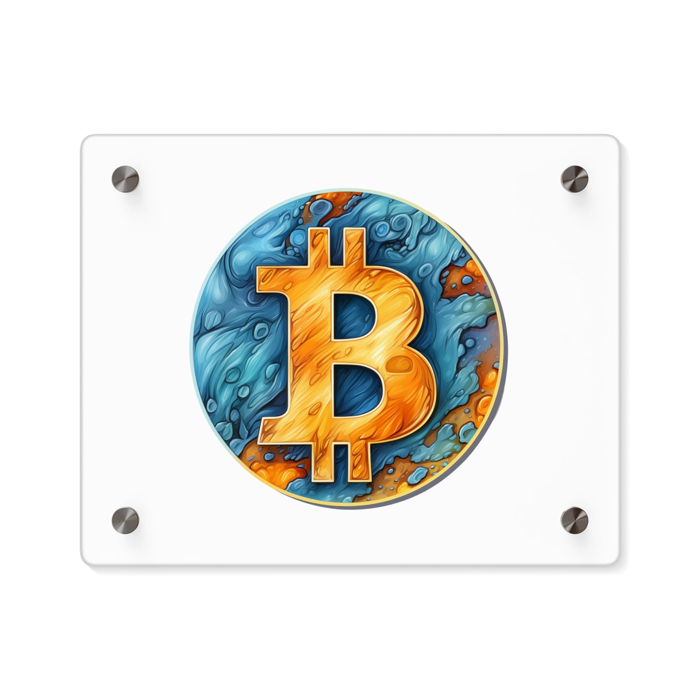 Panneau d’art mural en acrylique "Bitcoin"