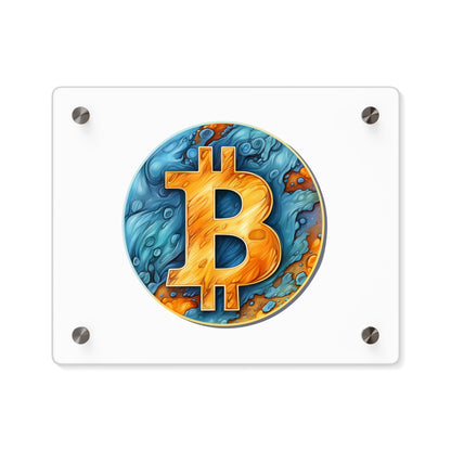 Panneau d’art mural en acrylique "Bitcoin"