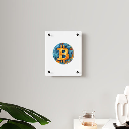 Panneau d’art mural en acrylique "Bitcoin"