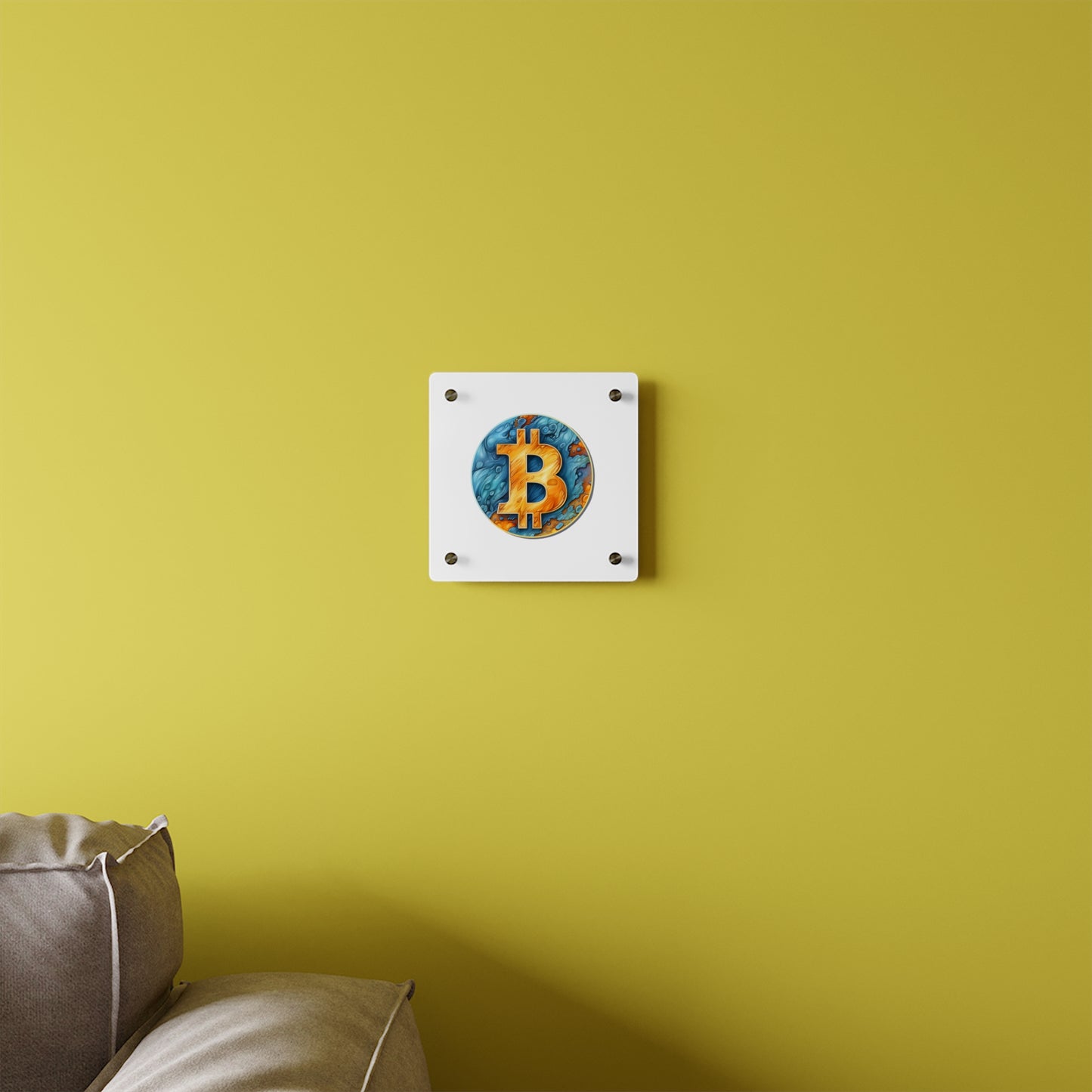 Panneau d’art mural en acrylique "Bitcoin"