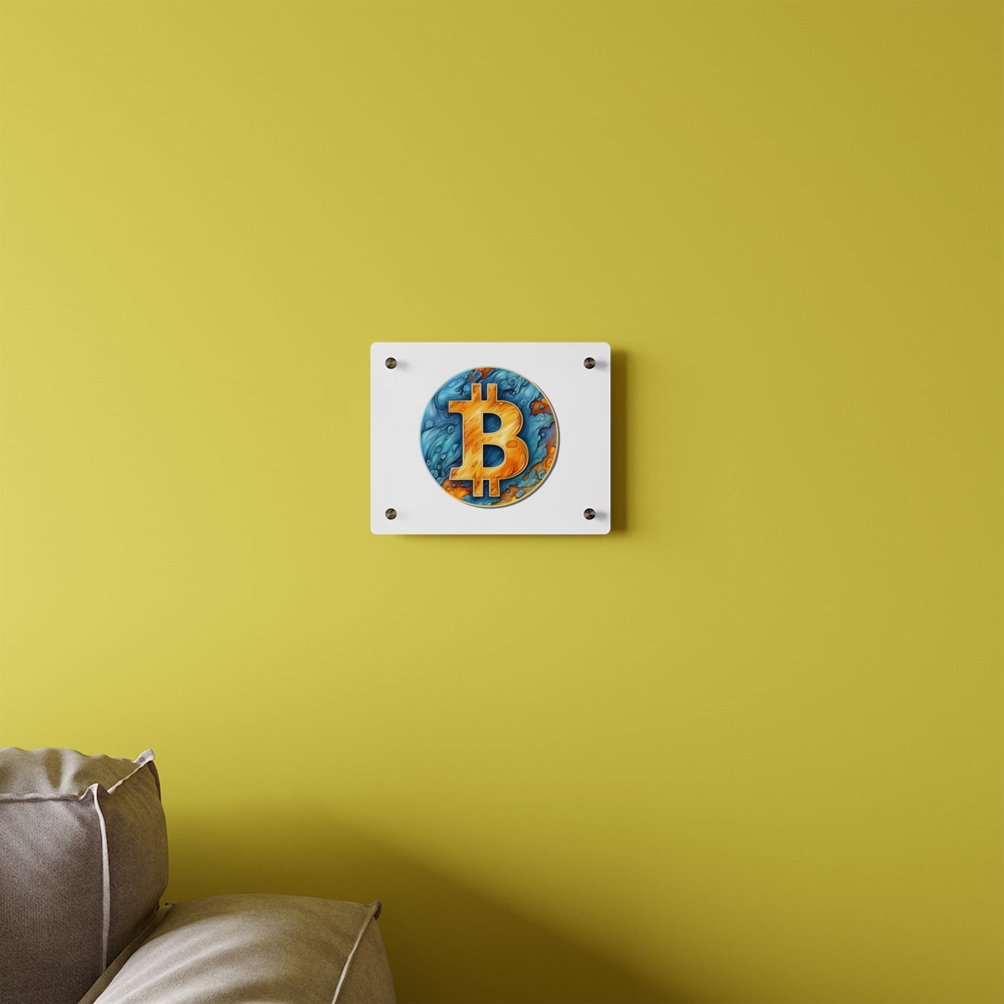 Panneau d’art mural en acrylique "Bitcoin"