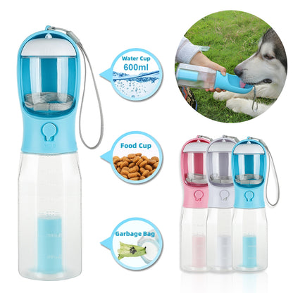 Bouteille d'Eau et de Nourriture Portable pour Chats et Chiens