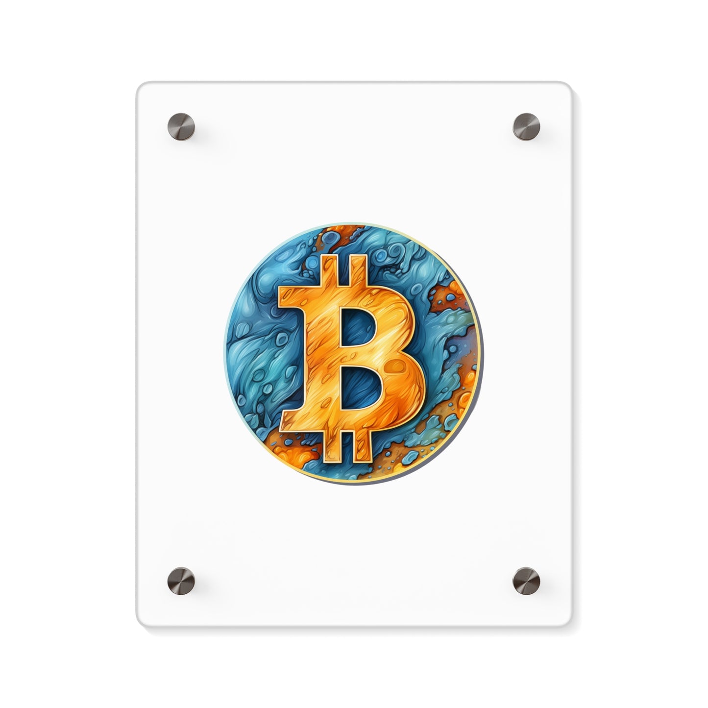 Panneau d’art mural en acrylique "Bitcoin"