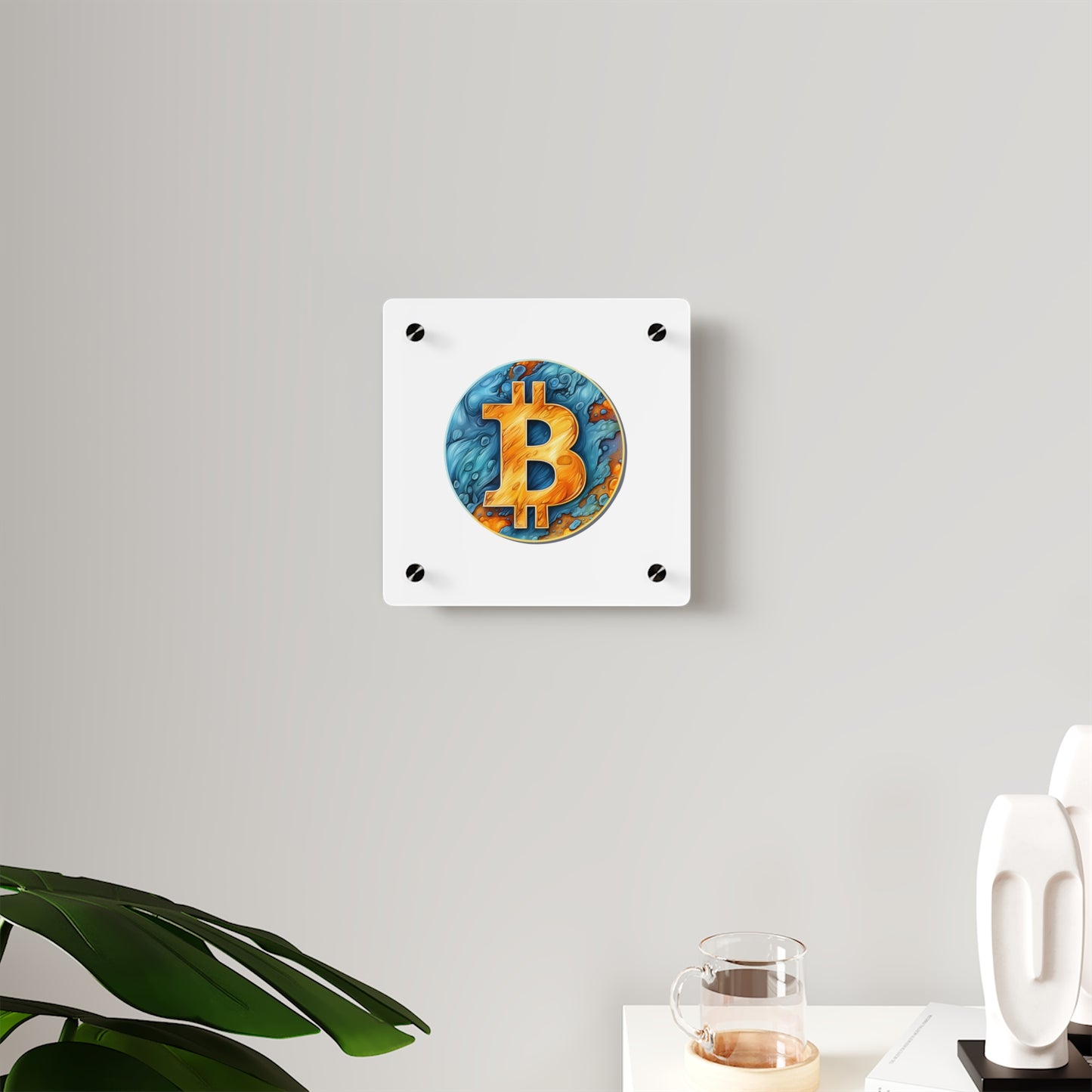 Panneau d’art mural en acrylique "Bitcoin"