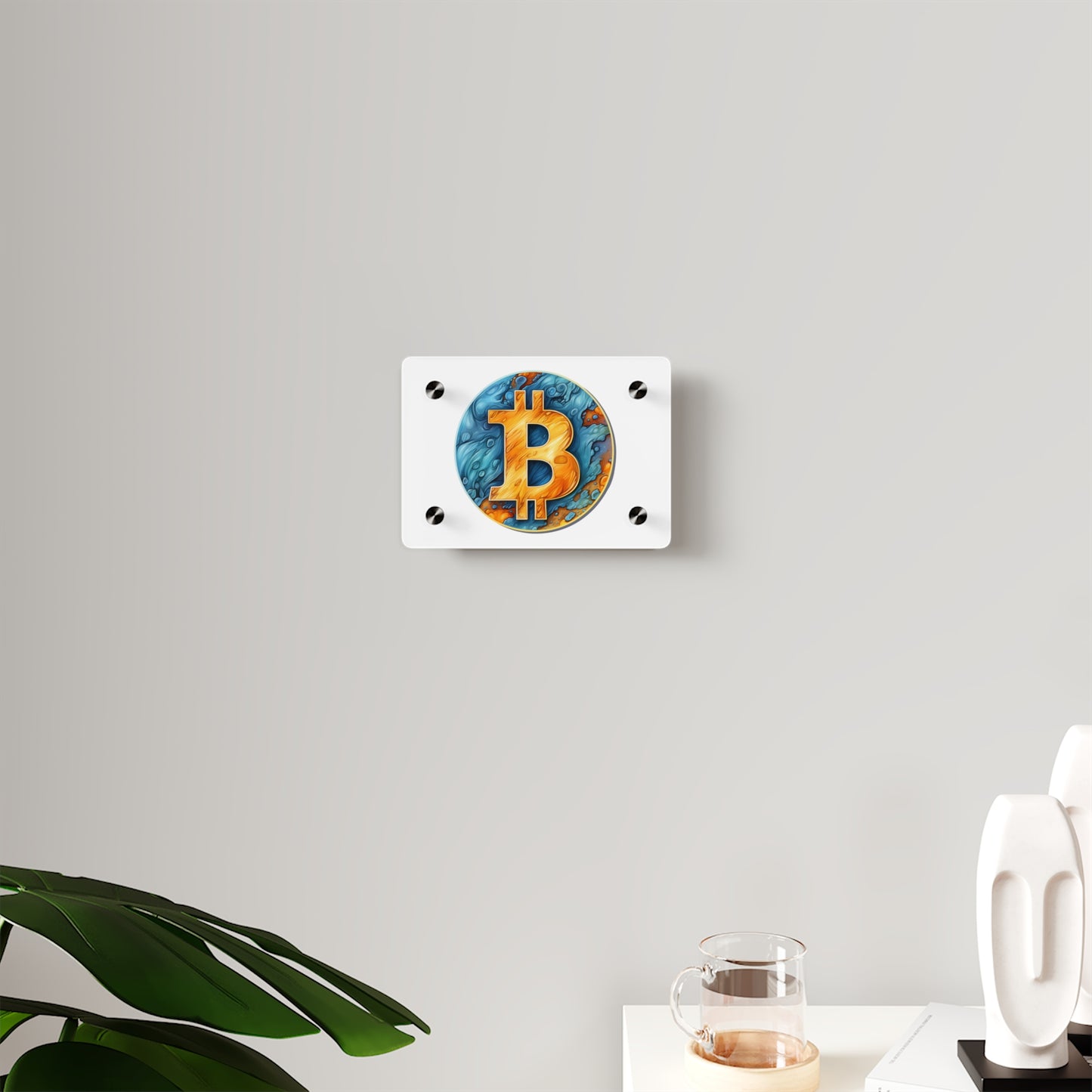 Panneau d’art mural en acrylique "Bitcoin"