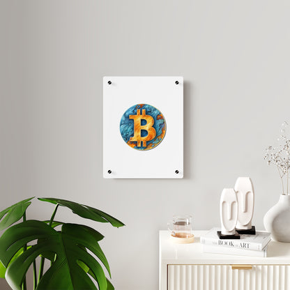 Panneau d’art mural en acrylique "Bitcoin"