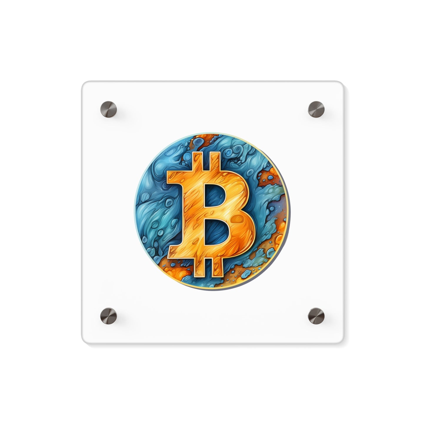 Panneau d’art mural en acrylique "Bitcoin"