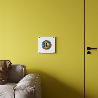 Panneau d’art mural en acrylique "Bitcoin"