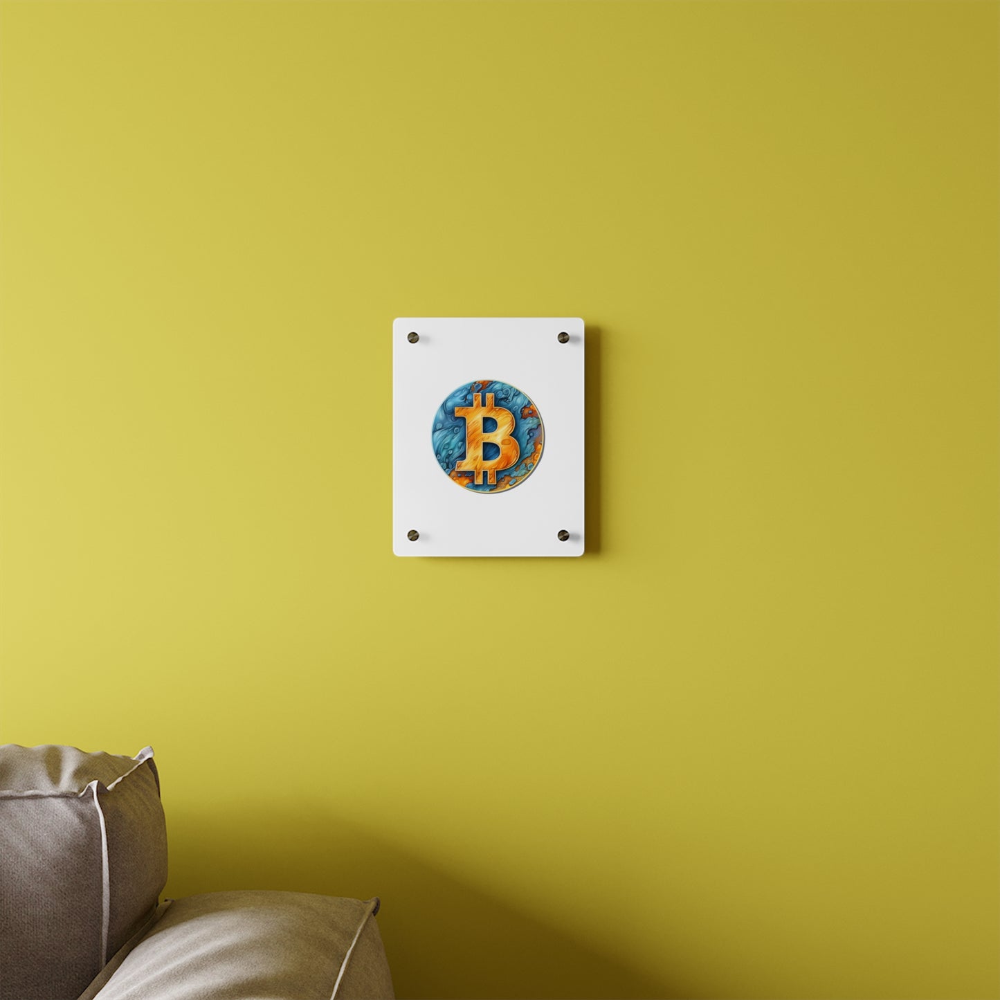 Panneau d’art mural en acrylique "Bitcoin"