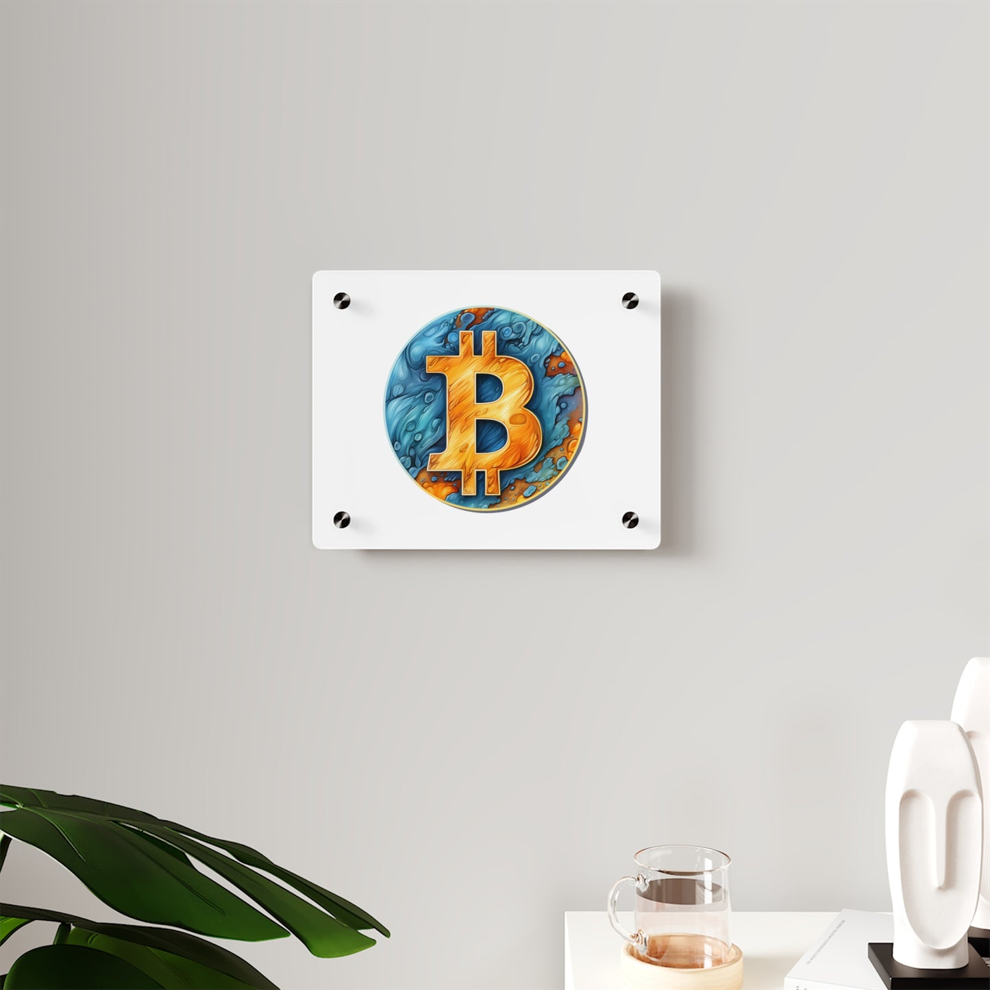 Panneau d’art mural en acrylique "Bitcoin"