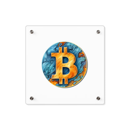 Panneau d’art mural en acrylique "Bitcoin"