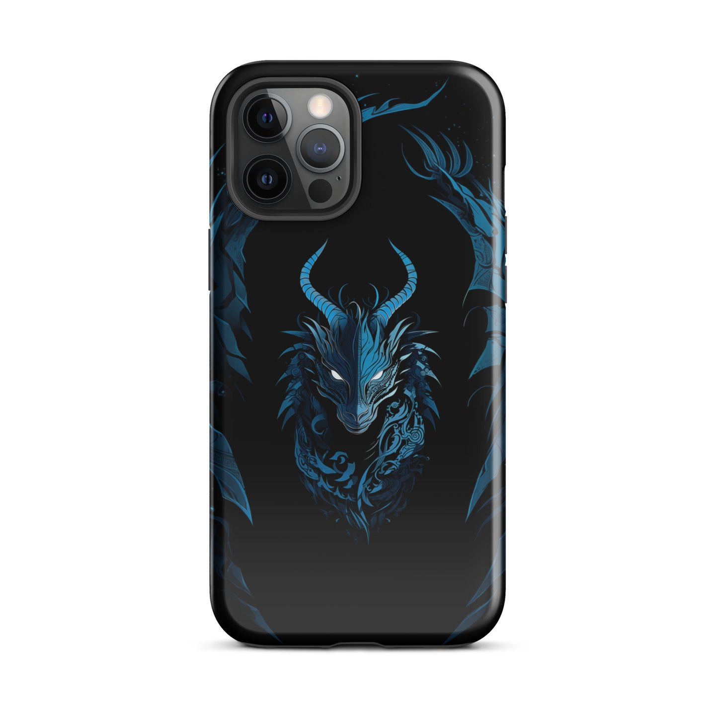 Coque d'iPhone® rigide "Dragon bleu et noir"